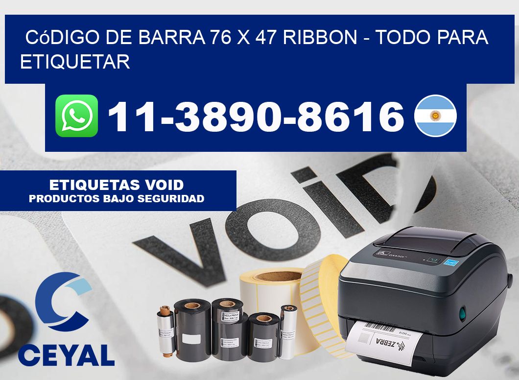 código de barra 76 x 47 ribbon - Todo para Etiquetar