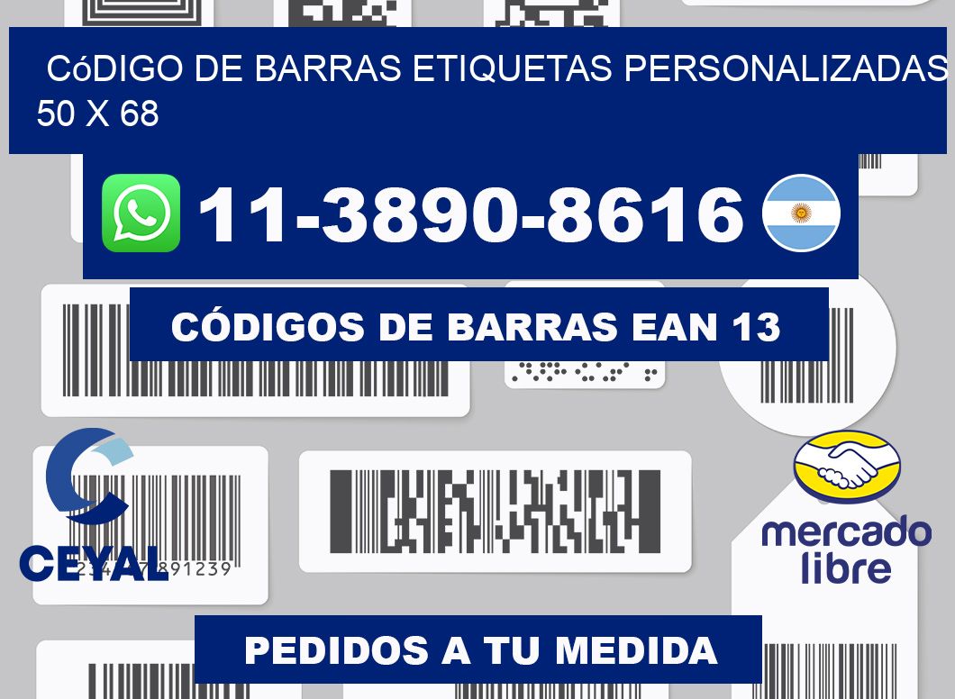 código de barras etiquetas personalizadas 50 x 68