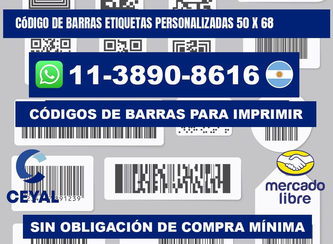 código de barras etiquetas personalizadas 50 x 68