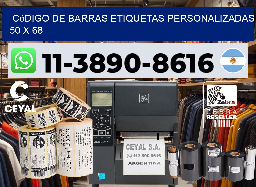 código de barras etiquetas personalizadas 50 x 68