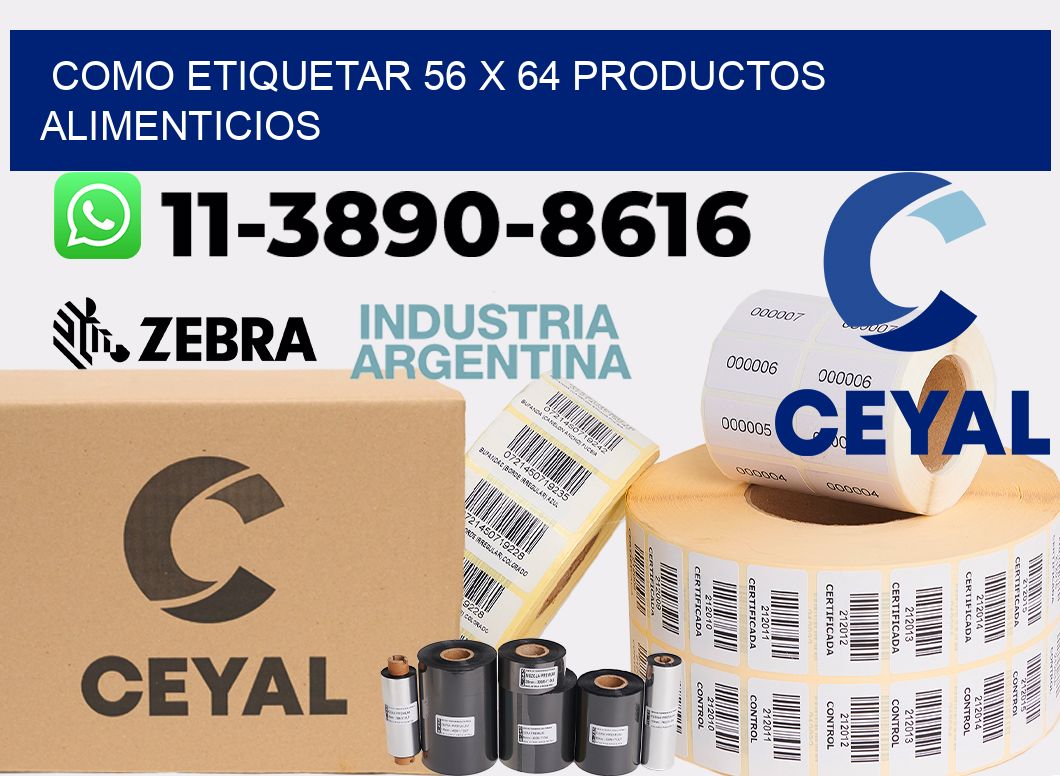 como etiquetar 56 x 64 productos alimenticios