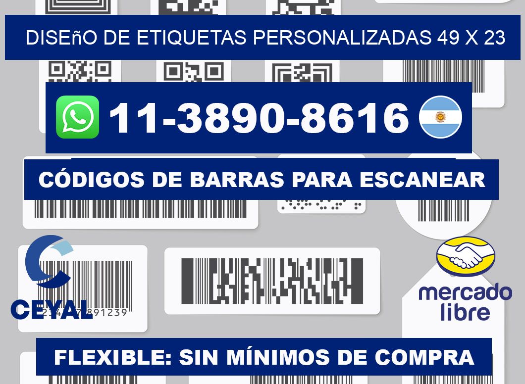 diseño de etiquetas personalizadas 49 x 23