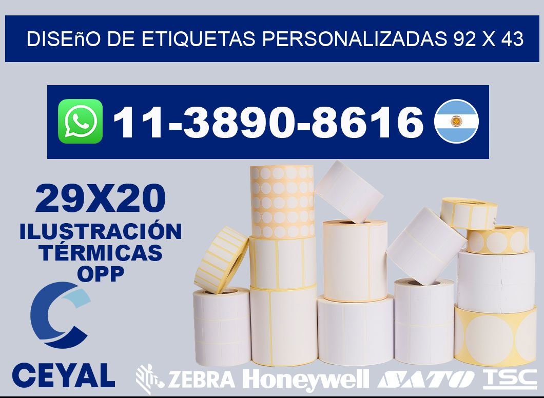 diseño de etiquetas personalizadas 92 x 43