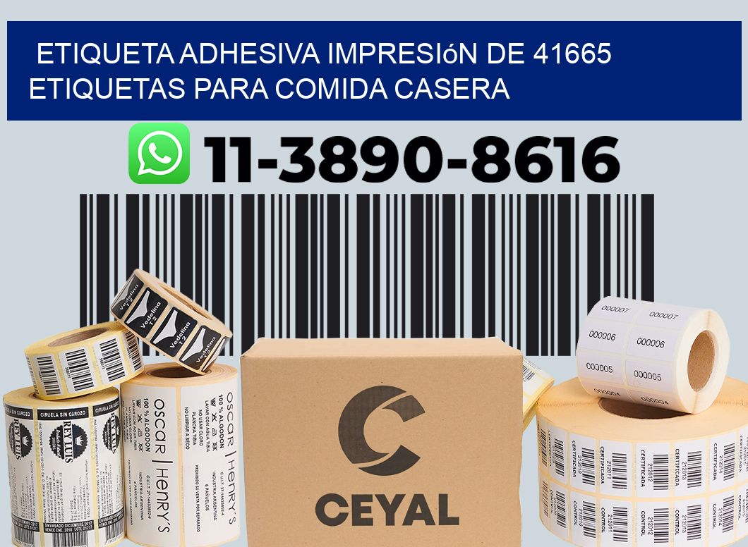 etiqueta adhesiva impresión de 41665 etiquetas para comida casera