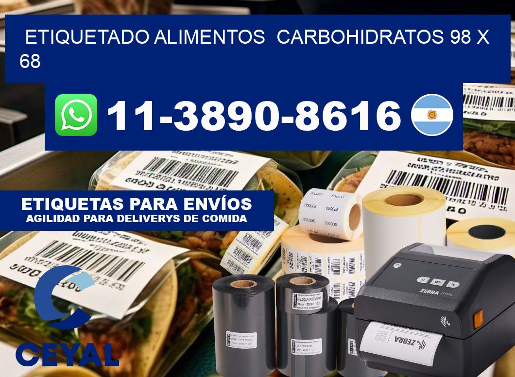 etiquetado alimentos Carbohidratos 98 x 68
