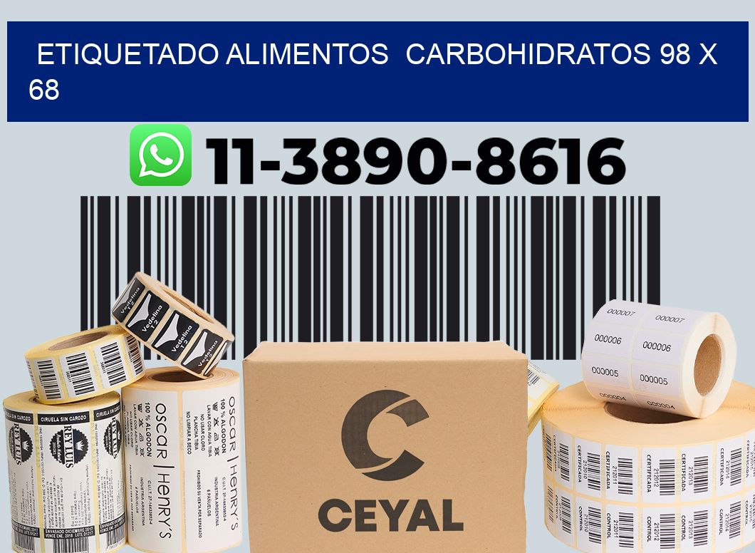 etiquetado alimentos Carbohidratos 98 x 68