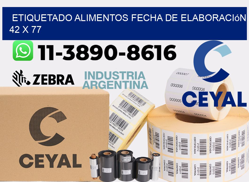 etiquetado alimentos Fecha de elaboración 42 x 77