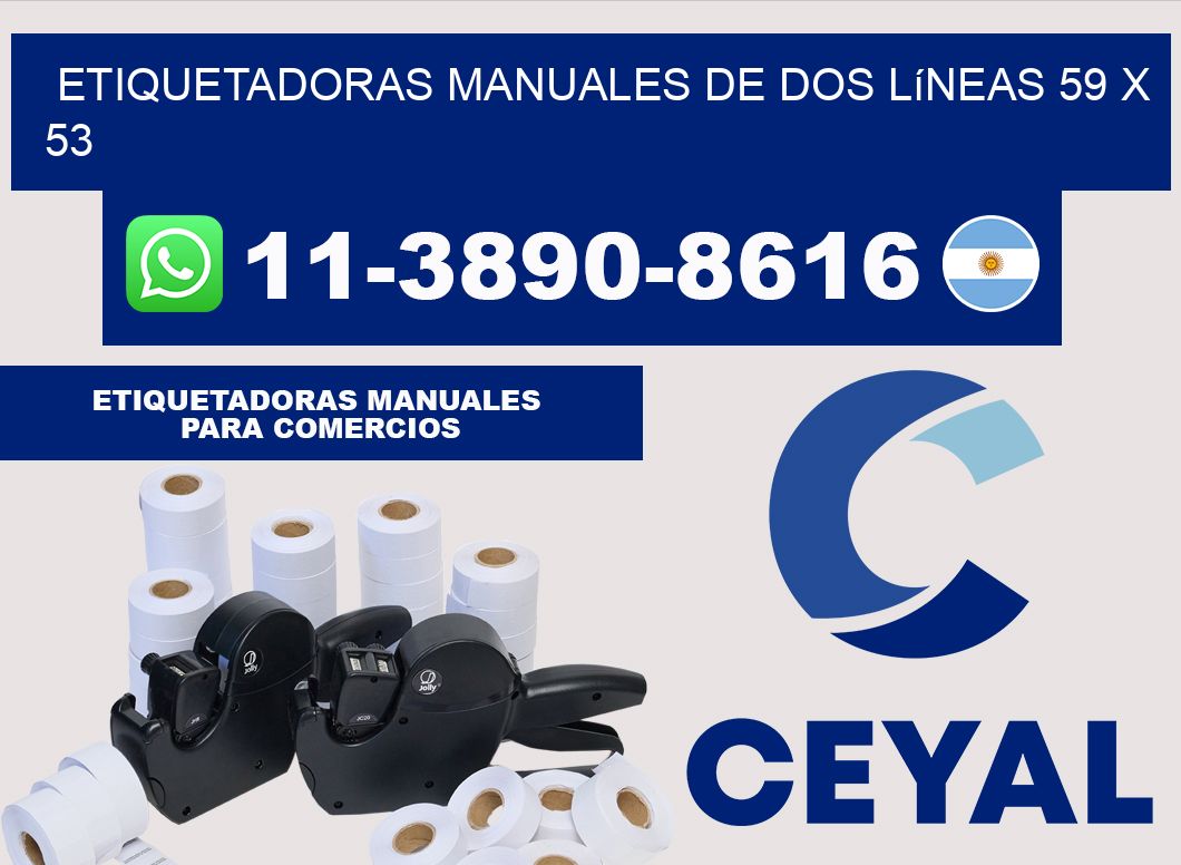 etiquetadoras manuales de dos líneas 59 x 53