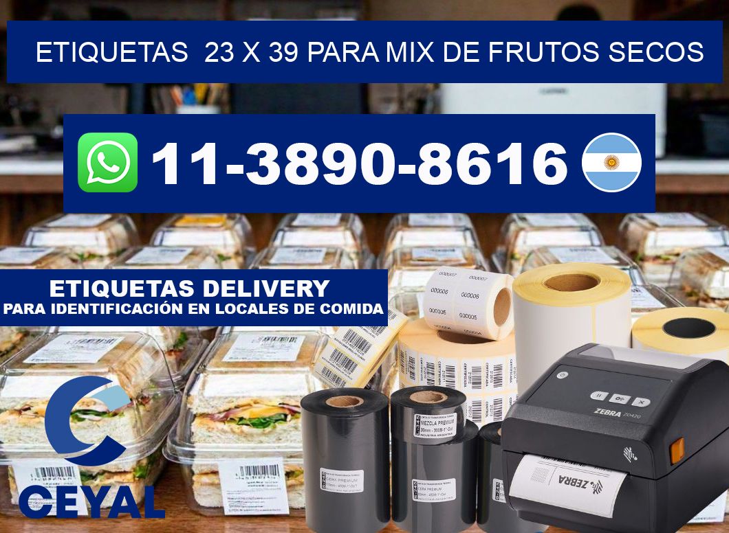 etiquetas  23 x 39 para Mix de frutos secos
