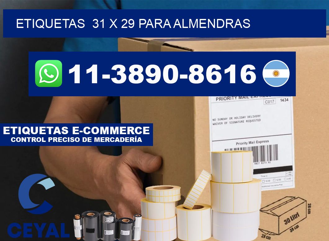 etiquetas 31 x 29 para Almendras