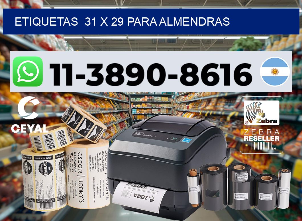 etiquetas 31 x 29 para Almendras