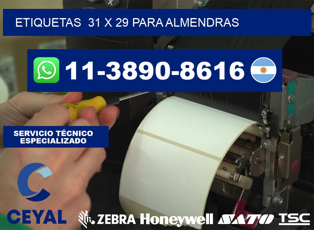 etiquetas 31 x 29 para Almendras