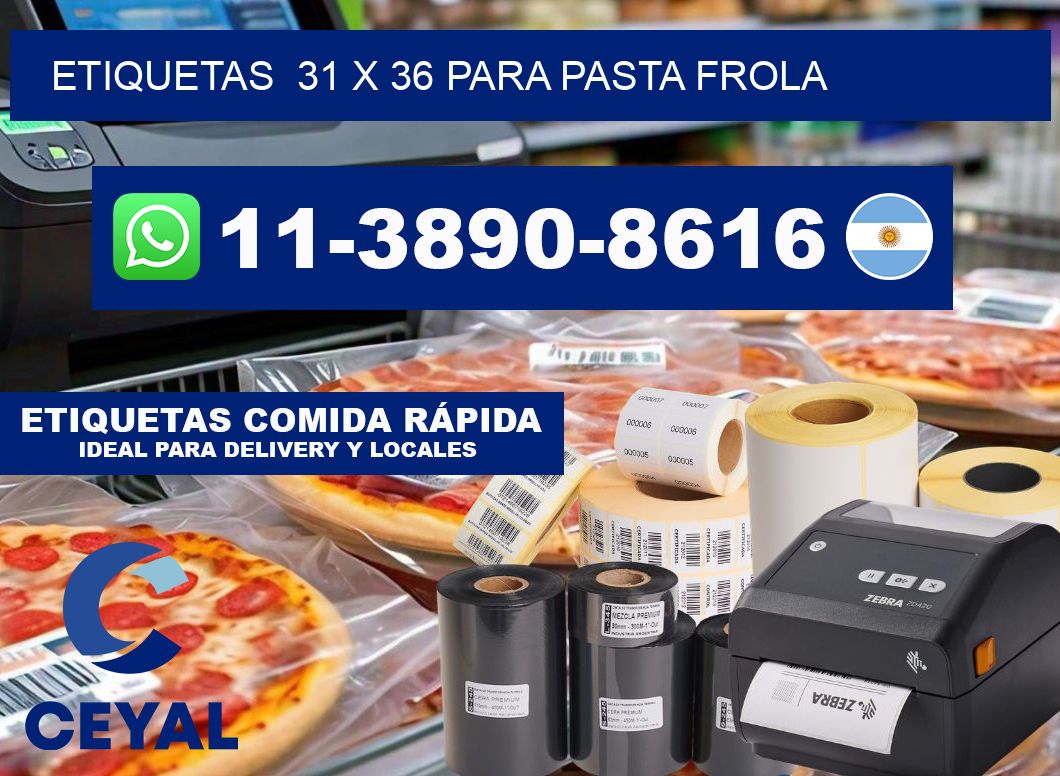 etiquetas 31 x 36 para Pasta frola
