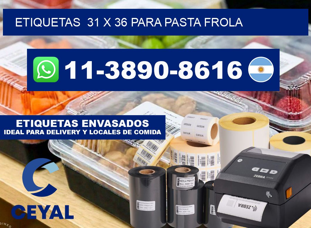etiquetas 31 x 36 para Pasta frola
