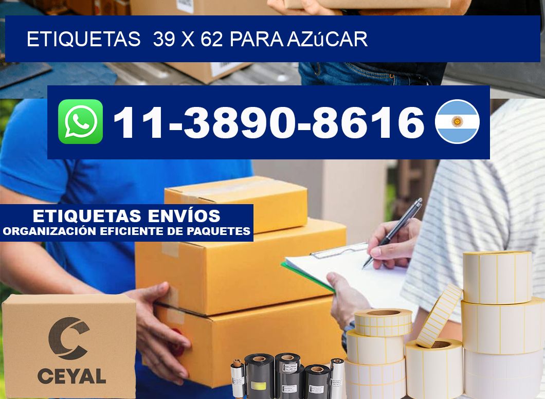 etiquetas  39 x 62 para Azúcar