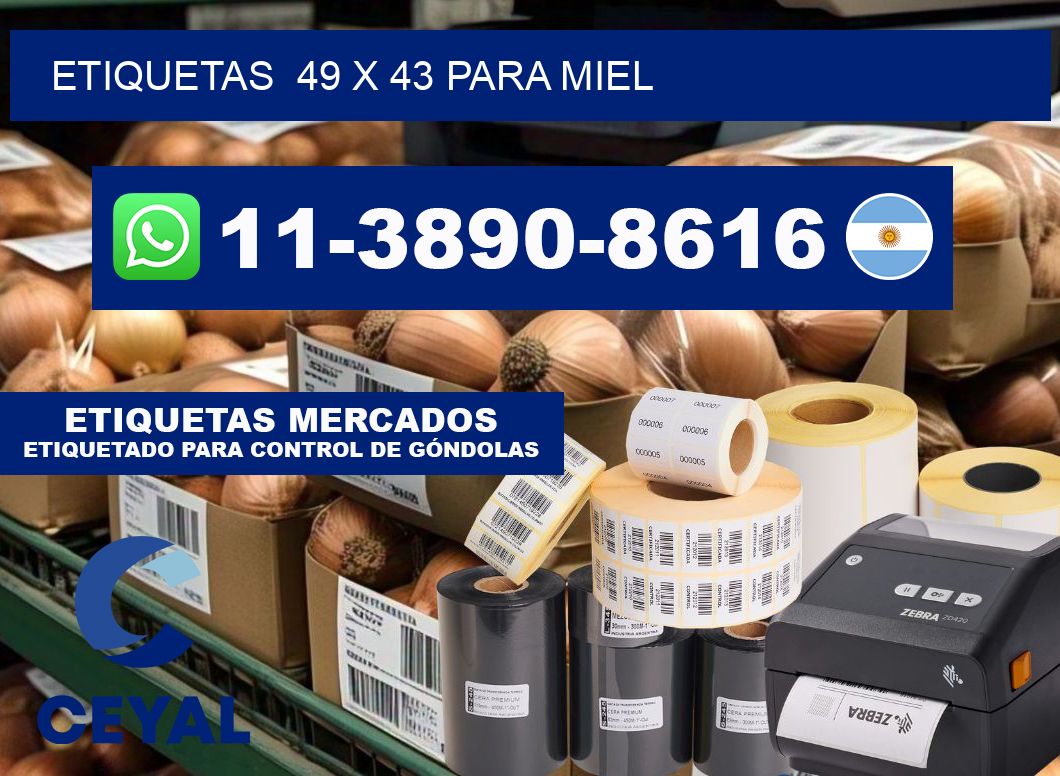 etiquetas 49 x 43 para Miel