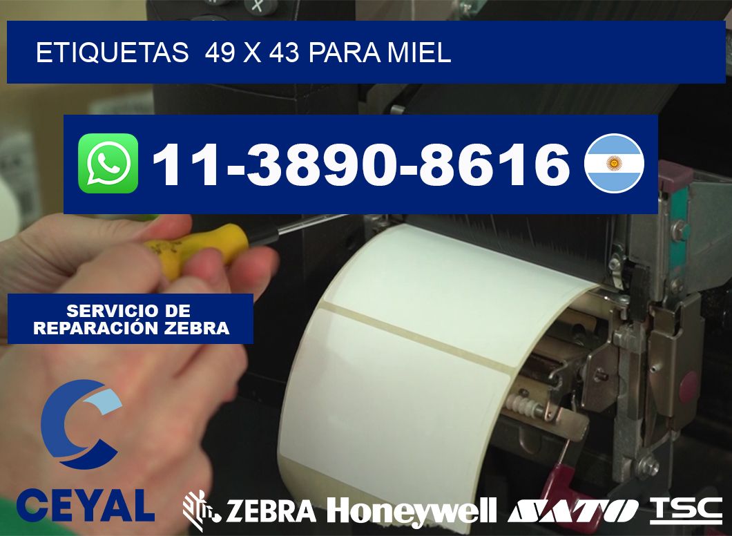 etiquetas 49 x 43 para Miel