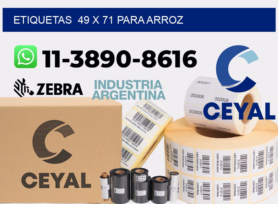 etiquetas 49 x 71 para Arroz