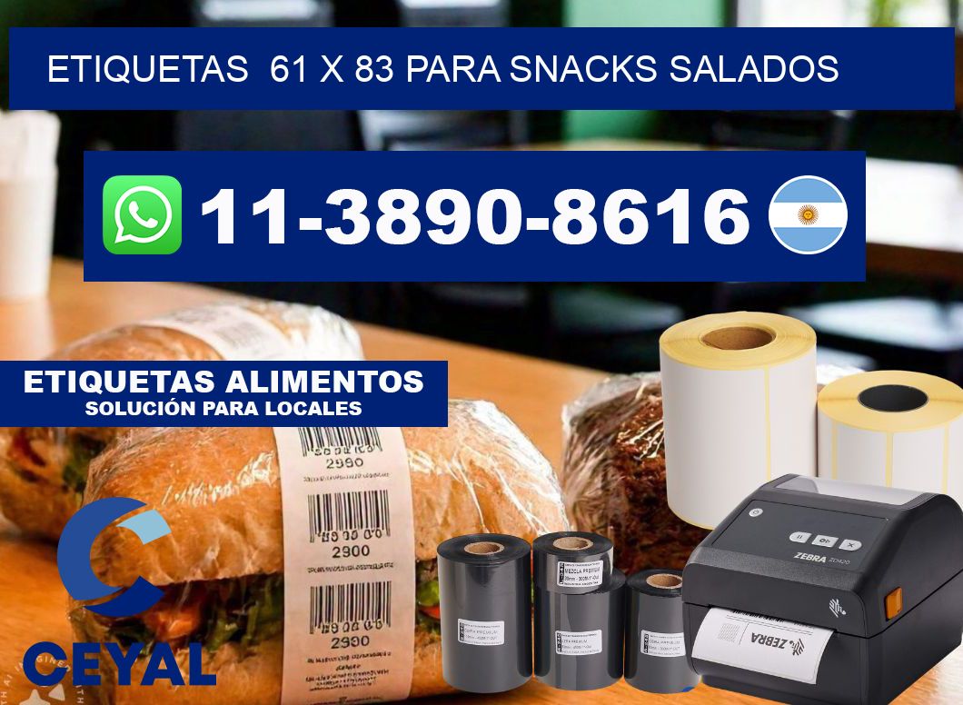 etiquetas  61 x 83 para Snacks salados