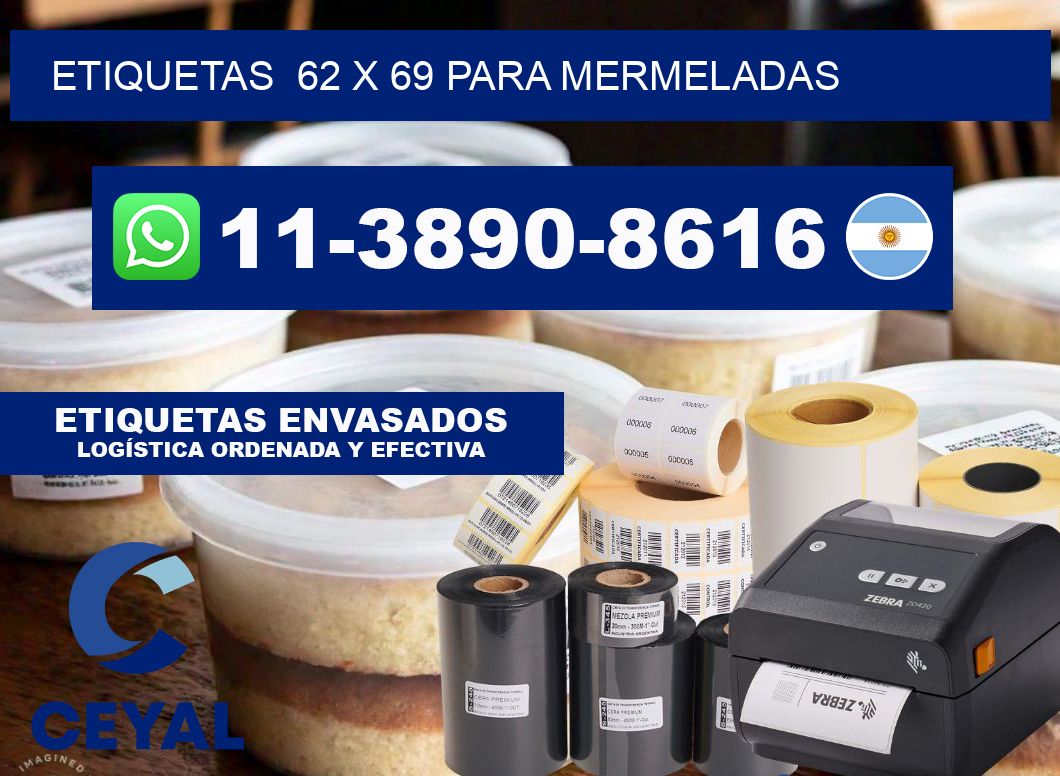 etiquetas 62 x 69 para Mermeladas