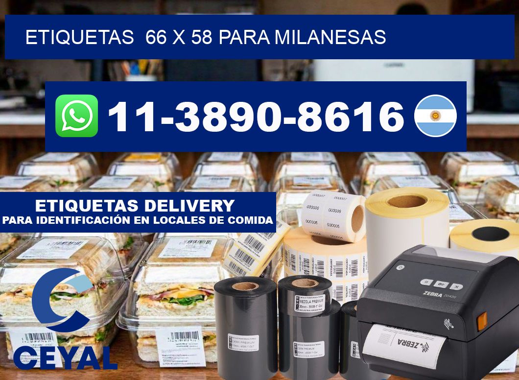 etiquetas 66 x 58 para Milanesas
