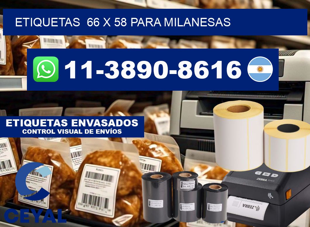 etiquetas 66 x 58 para Milanesas