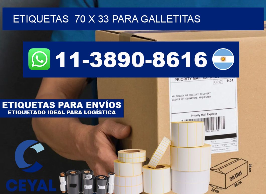 etiquetas  70 x 33 para Galletitas
