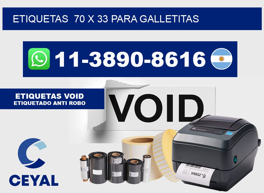 etiquetas  70 x 33 para Galletitas