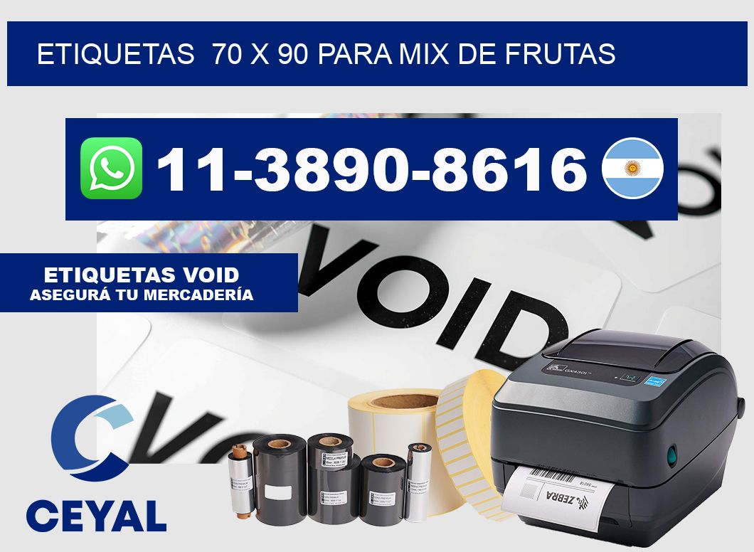 etiquetas  70 x 90 para Mix de frutas