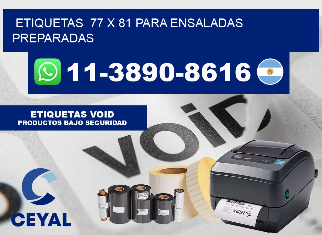 etiquetas 77 x 81 para Ensaladas preparadas