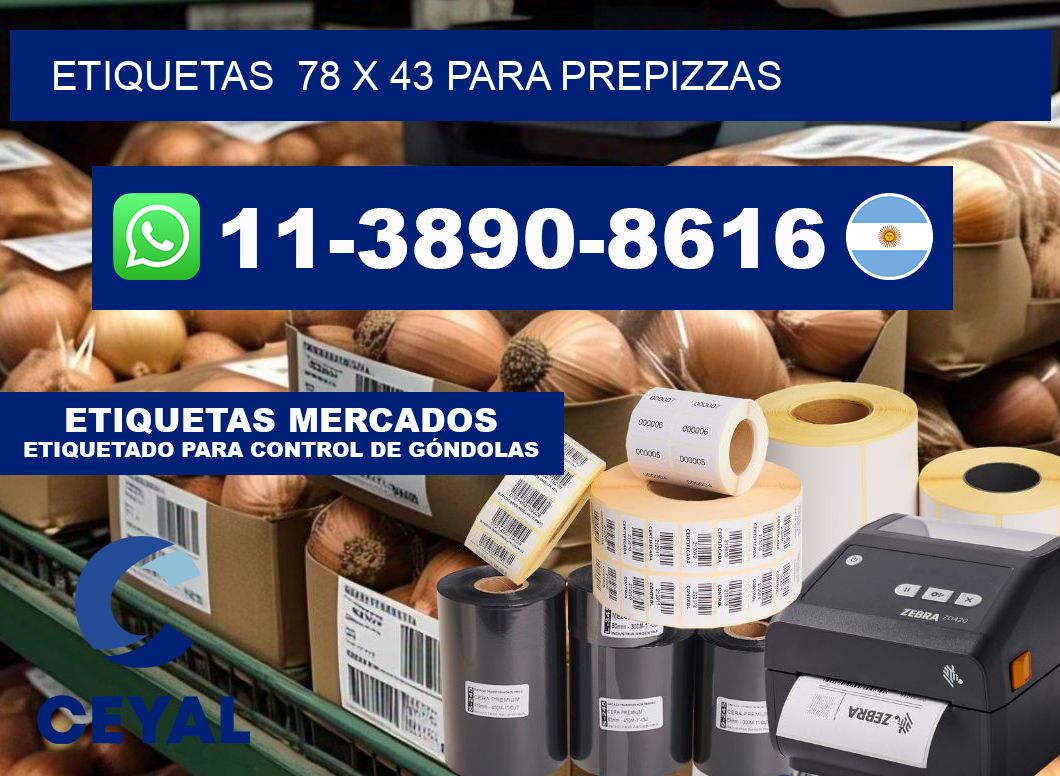 etiquetas  78 x 43 para Prepizzas