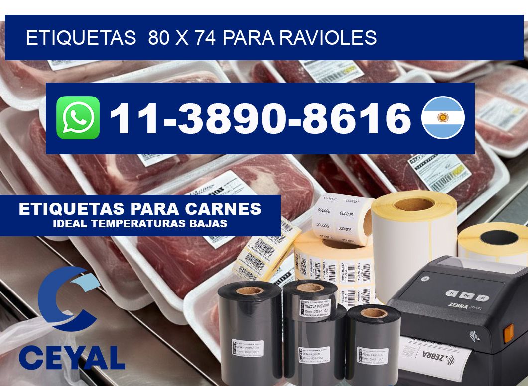 etiquetas 80 x 74 para Ravioles