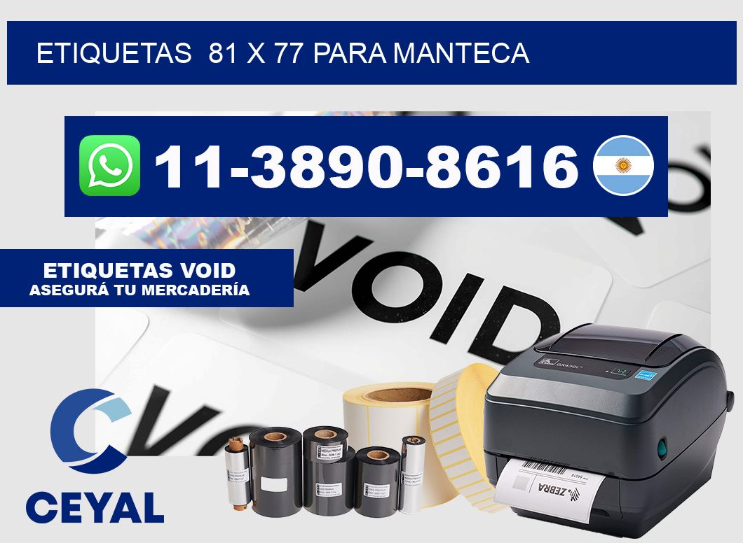 etiquetas  81 x 77 para Manteca