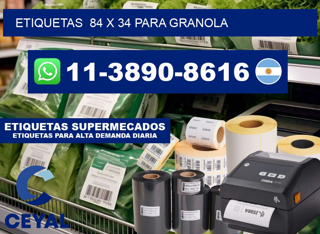 etiquetas  84 x 34 para Granola
