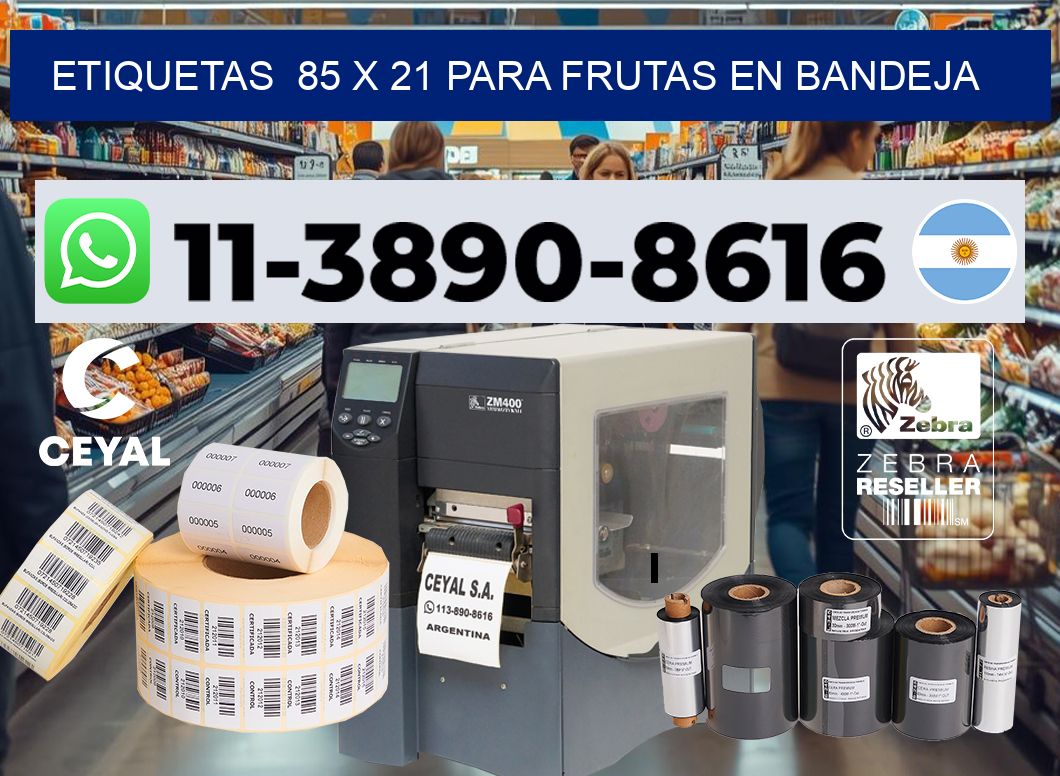 etiquetas 85 x 21 para Frutas en bandeja