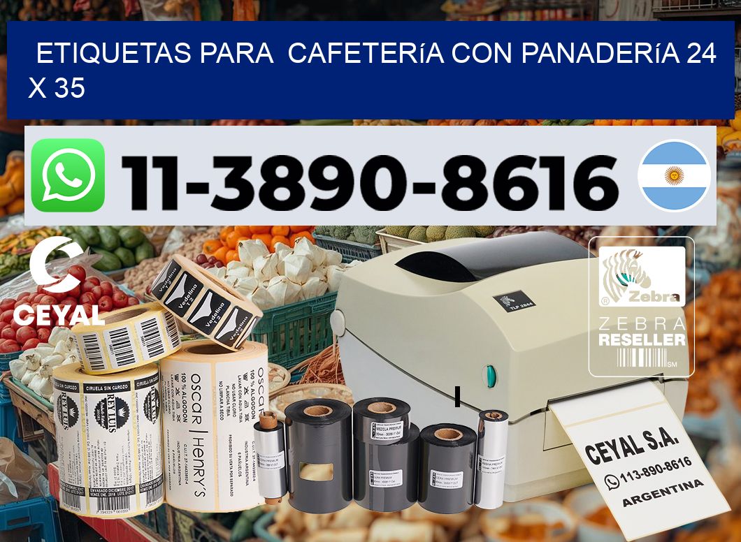 etiquetas para  Cafetería con panadería 24 x 35