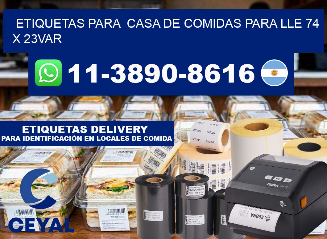 etiquetas para  Casa de comidas para lle 74 x 23var