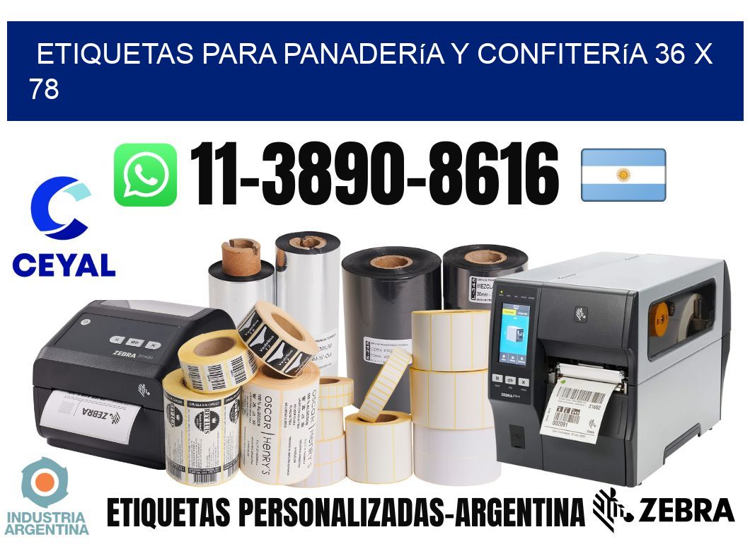etiquetas para Panadería y confitería 36 x 78