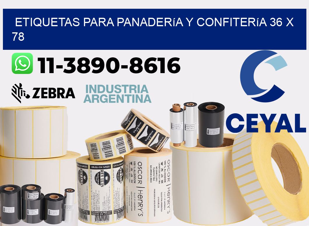 etiquetas para Panadería y confitería 36 x 78