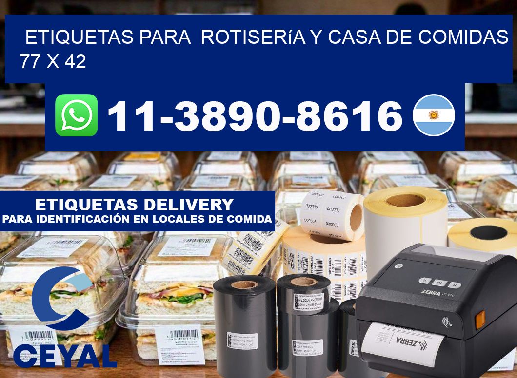 etiquetas para  Rotisería y casa de comidas 77 x 42