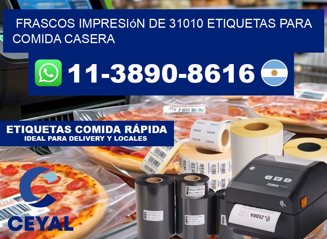 frascos impresión de 31010 etiquetas para comida casera