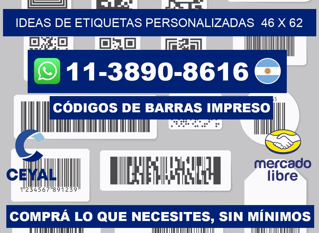 ideas de etiquetas personalizadas  46 x 62