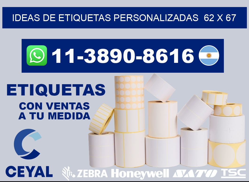ideas de etiquetas personalizadas  62 x 67