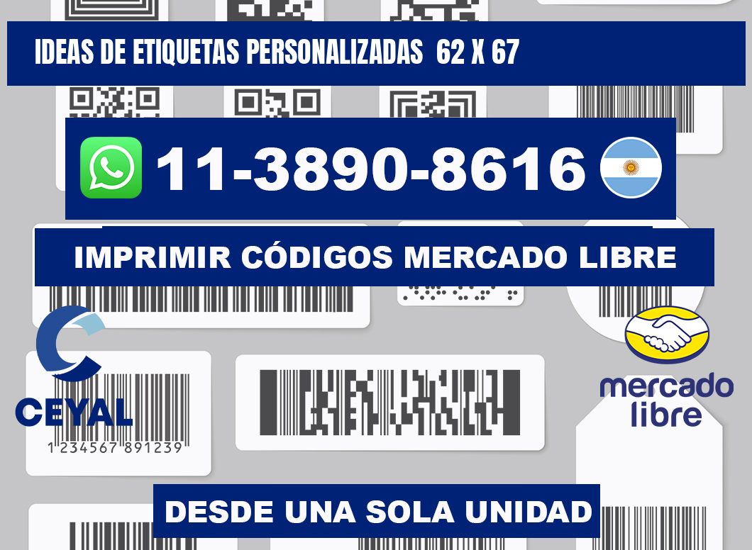 ideas de etiquetas personalizadas  62 x 67