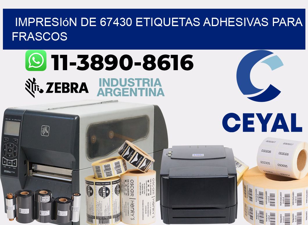 impresión de 67430 etiquetas adhesivas para frascos