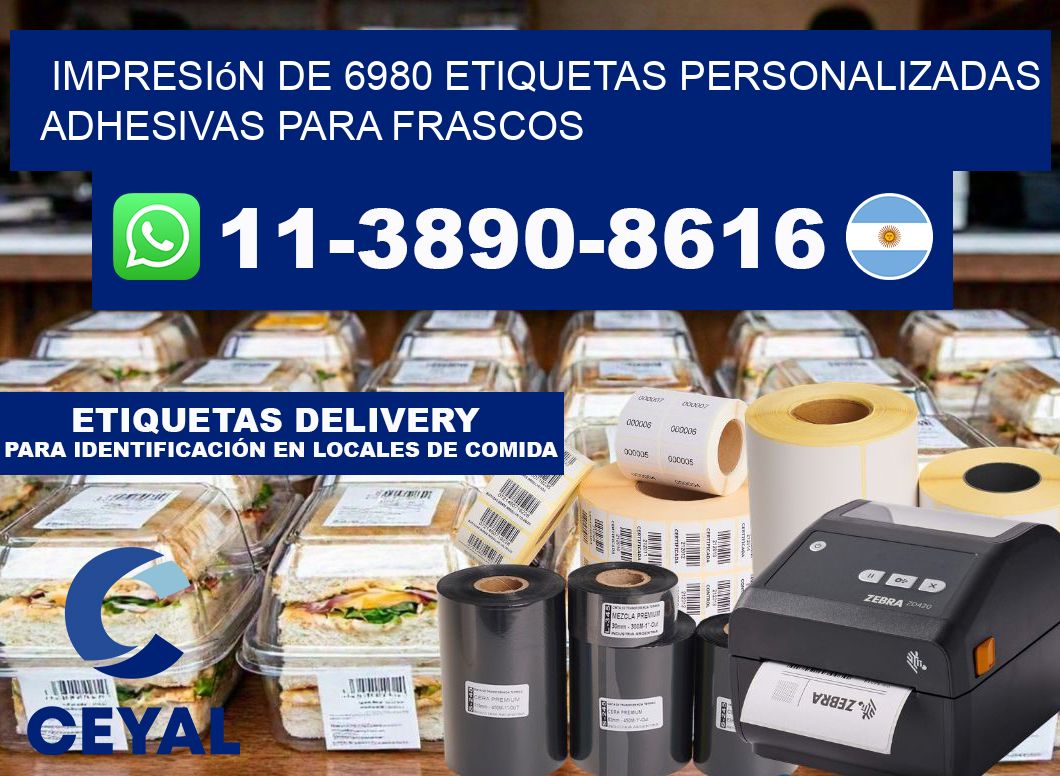 impresión de 6980 etiquetas personalizadas adhesivas para frascos