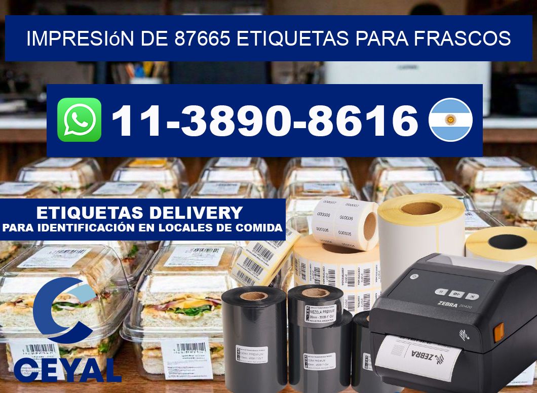 impresión de 87665 etiquetas para frascos