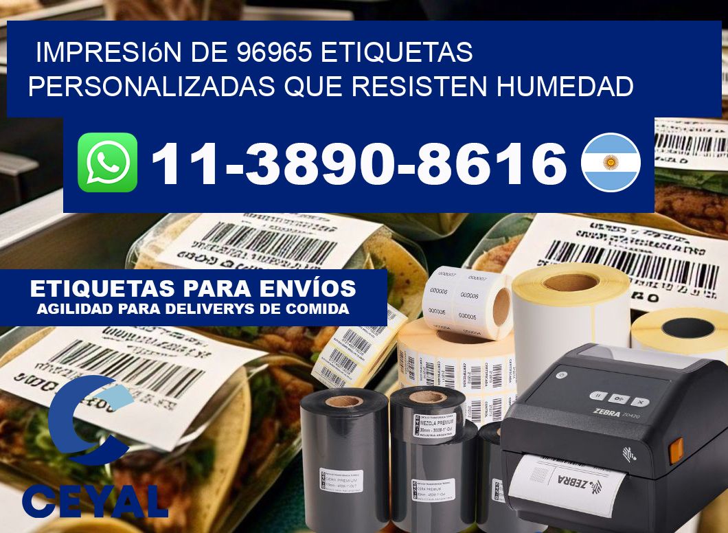 impresión de 96965 etiquetas personalizadas que resisten humedad