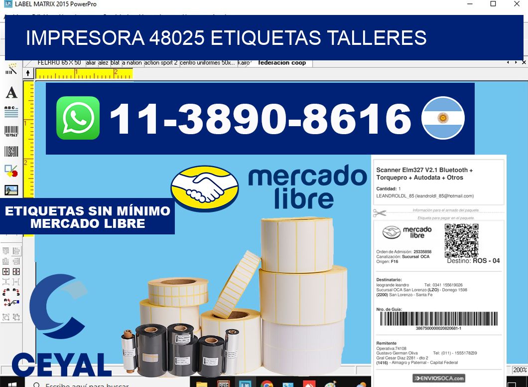 impresora 48025 etiquetas talleres
