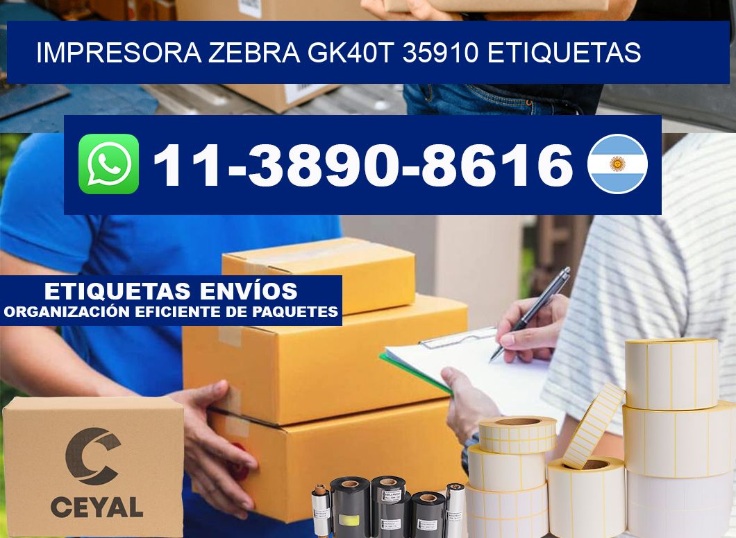 impresora zebra gk40t 35910 etiquetas